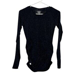 Athleta Blue Long Sleeve Crew Neck Sparkle Pullover Women's Top Size XS